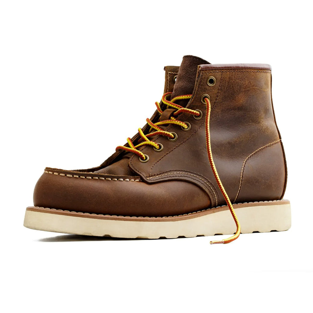 Men's Brown Leather Workwear Shoes in brown - product view