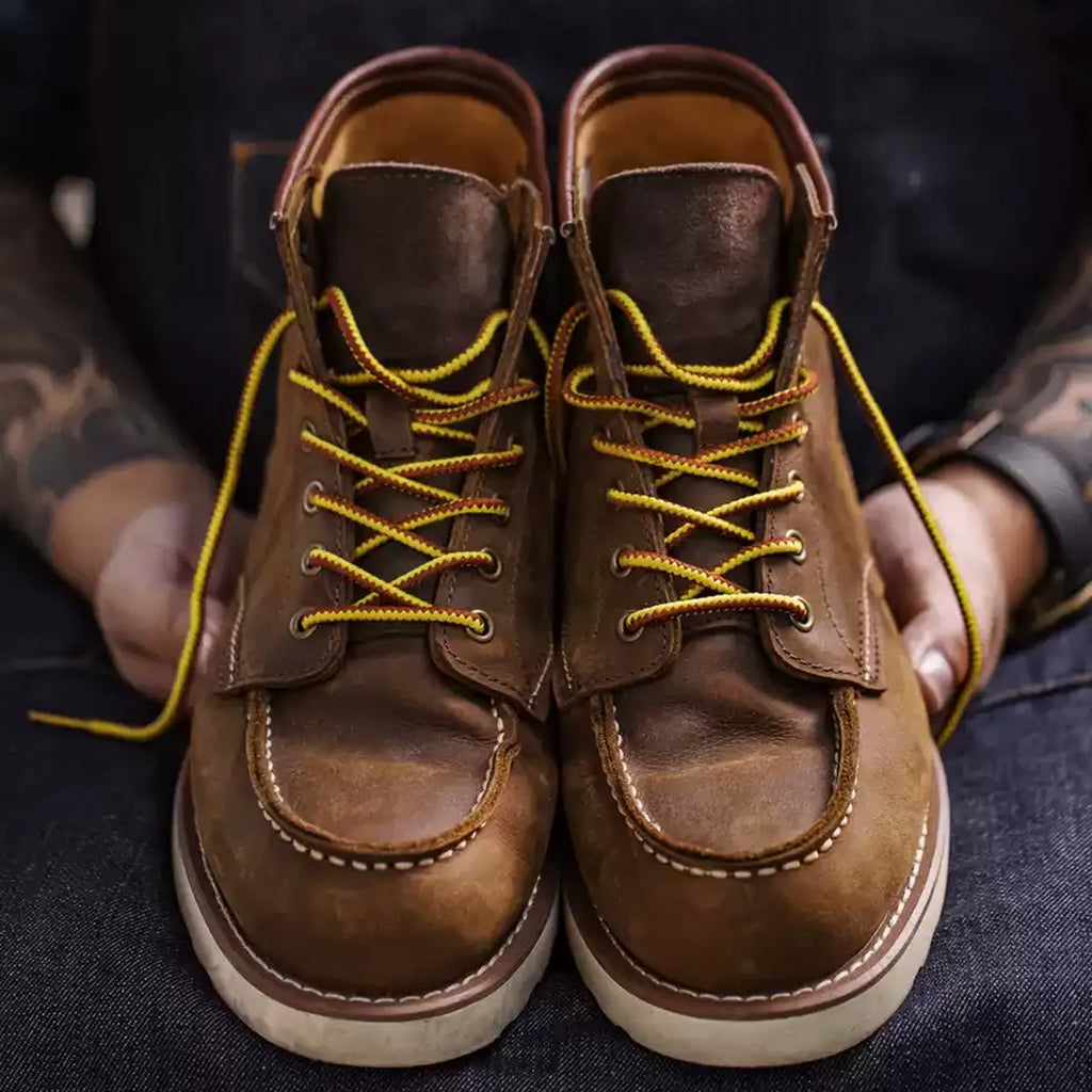Men's Brown Leather Workwear Shoes in brown - product view