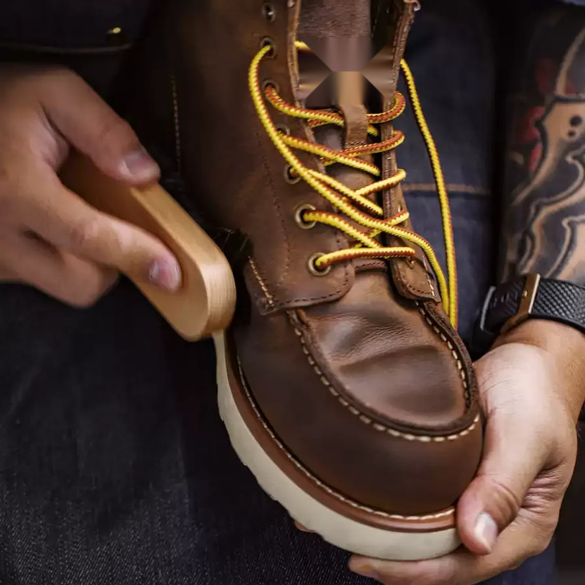 Men's Brown Leather Workwear Shoes in brown - product view