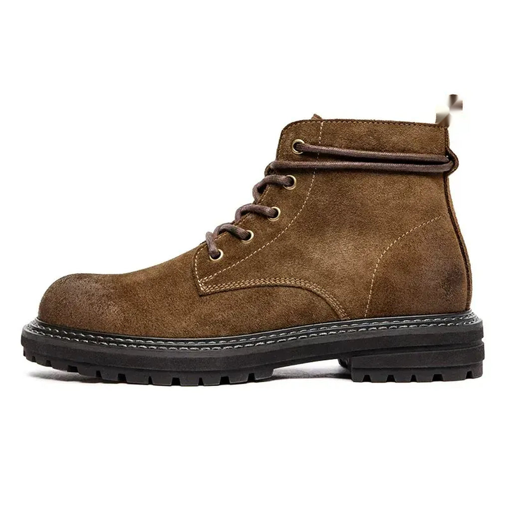 Men's Brown Lined Desert Boots in brown - product view