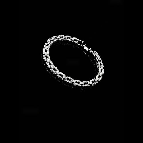 Cubic Zirconia Link Bracelet in silver - product view