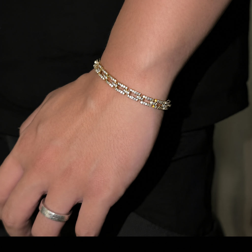 Cubic Zirconia Link Bracelet worn - lifestyle view