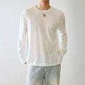 Men's Textured Crewneck Knit Top in white - product detail
