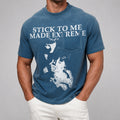 VAREN FORM men's washed blue graphic T-shirt front model view