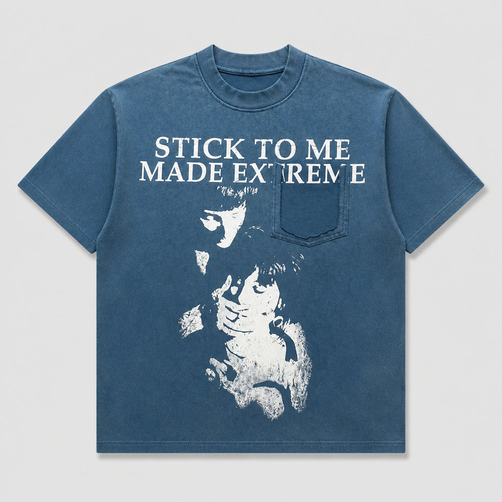 VAREN FORM men's washed blue graphic T-shirt product front view