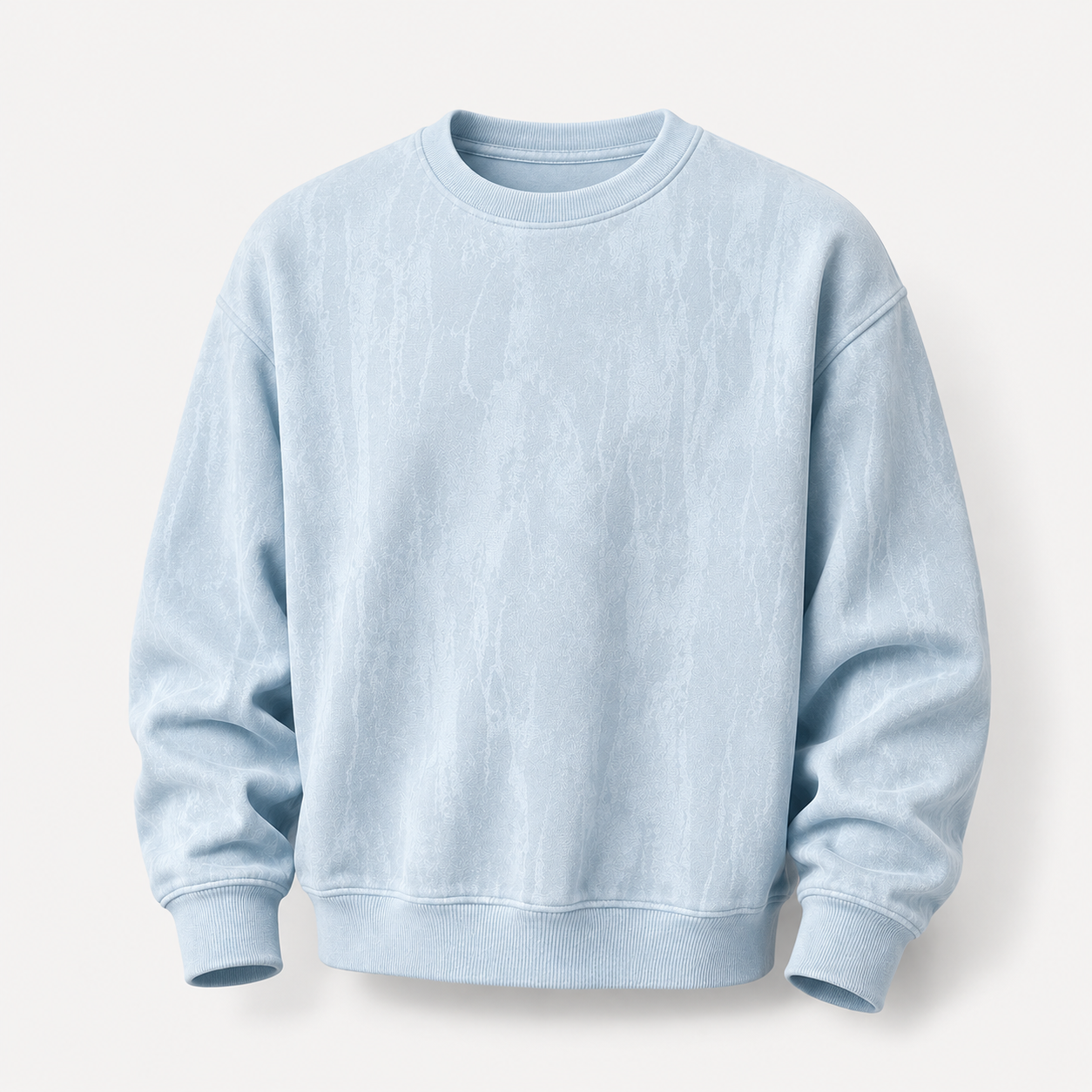 VAREN FORM 350g Tie-Dye Layered Crewneck Sweatshirt powder blue product front