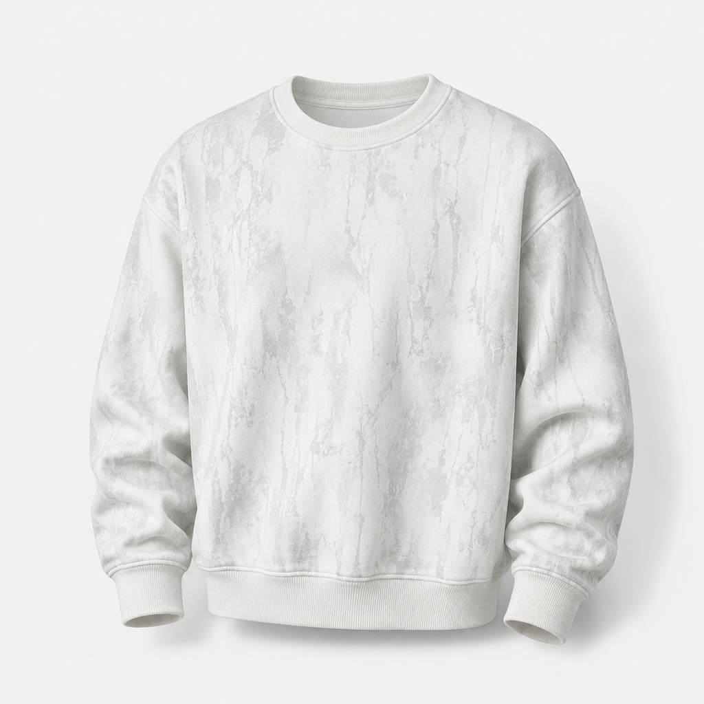 VAREN FORM 350g Tie-Dye Layered Crewneck Sweatshirt white product front