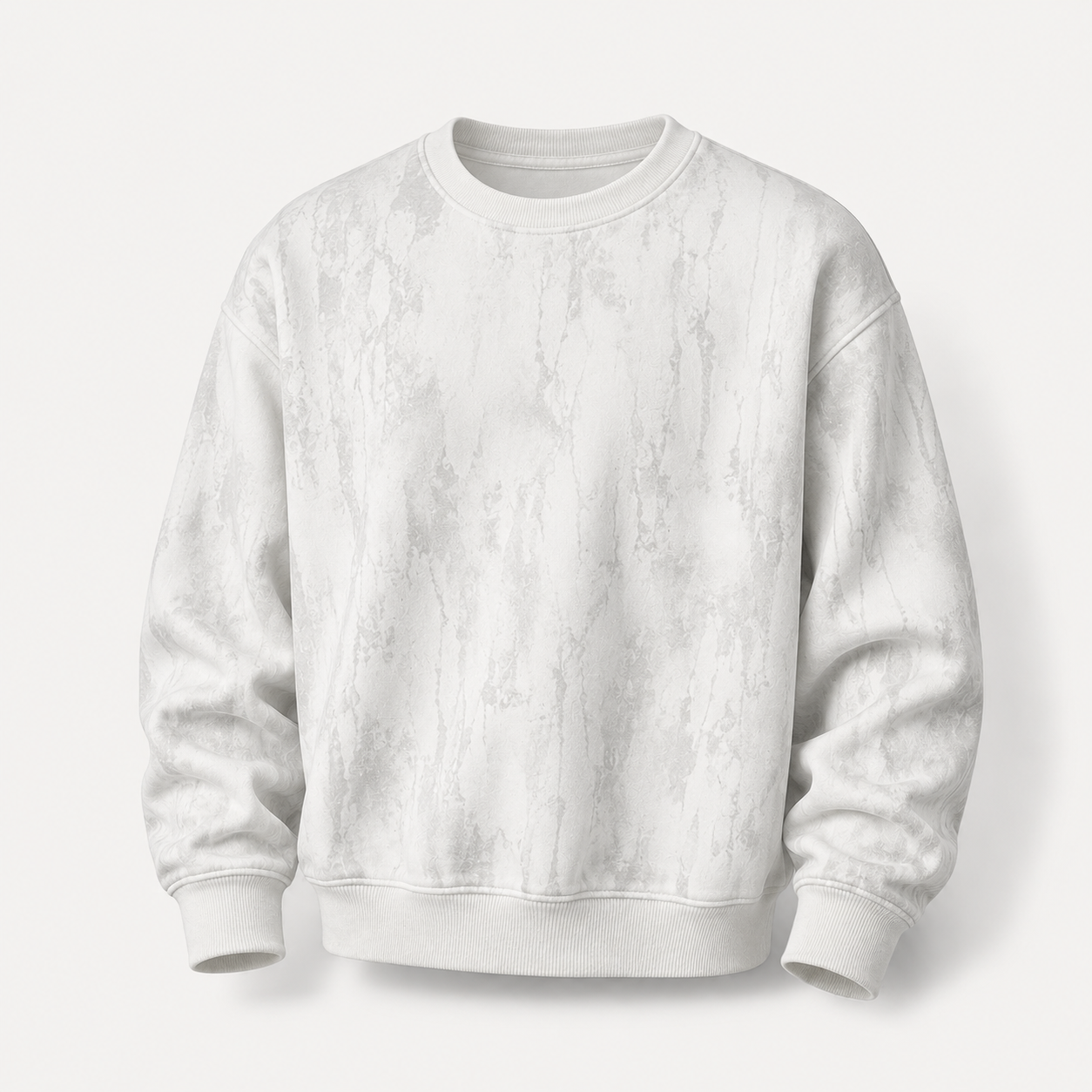 VAREN FORM 350g Tie-Dye Layered Crewneck Sweatshirt white product front