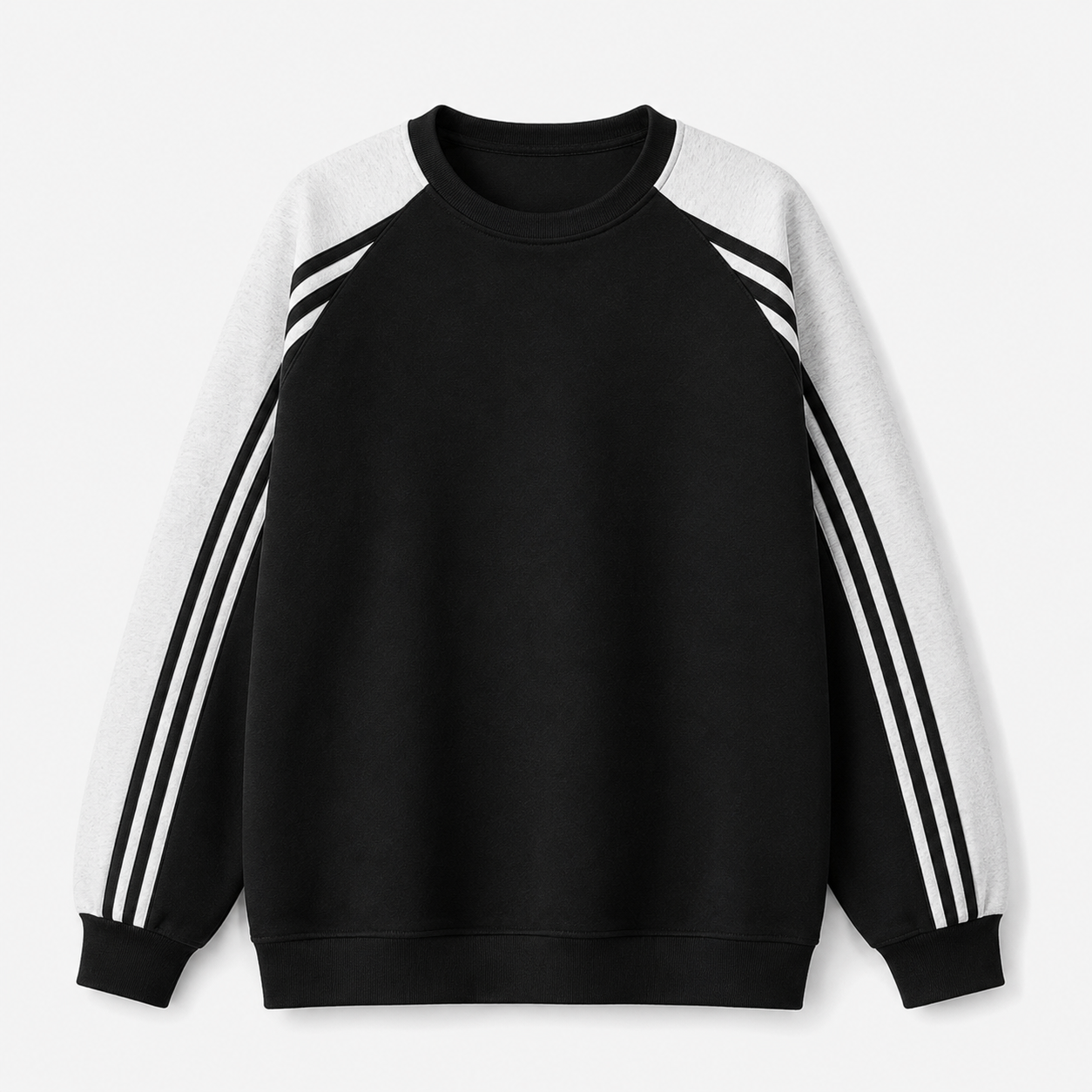 VAREN FORM 380g Colorblock Stripe Sleeve Sweatshirt black product front