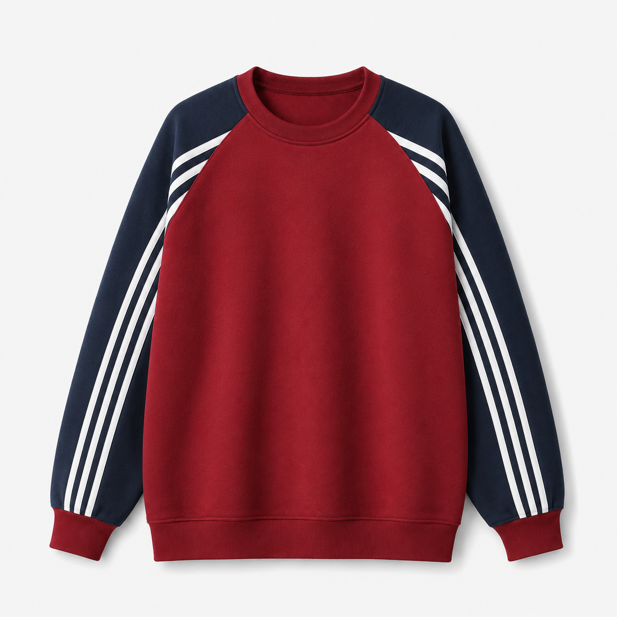 VAREN FORM 380g Colorblock Stripe Sleeve Sweatshirt red product front