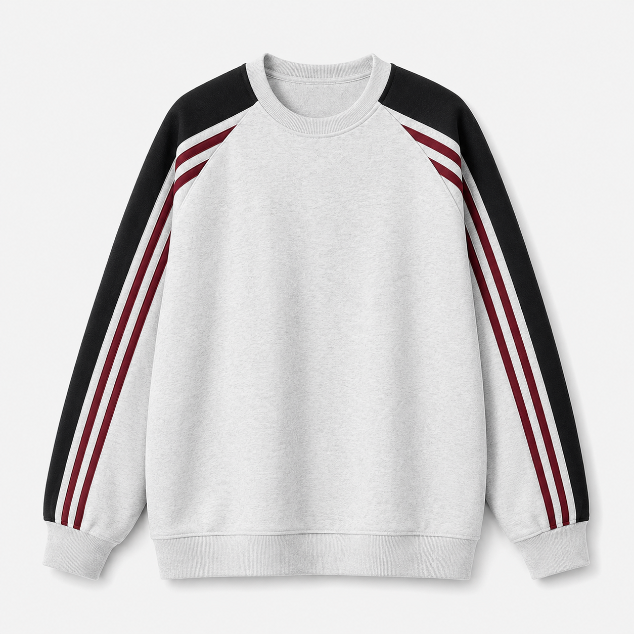 VAREN FORM 380g Colorblock Stripe Sleeve Sweatshirt white product front