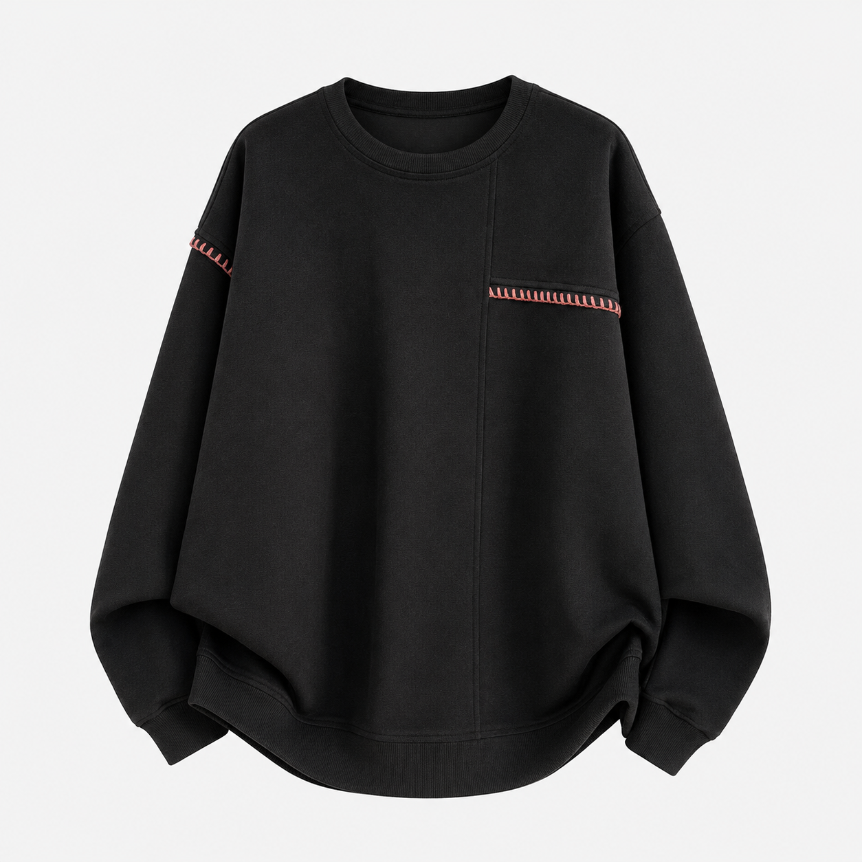 VAREN FORM 380g Embroidered Crewneck Sweatshirt black product front