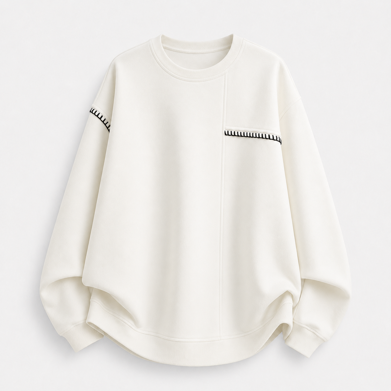 VAREN FORM 380g Embroidered Crewneck Sweatshirt white product front