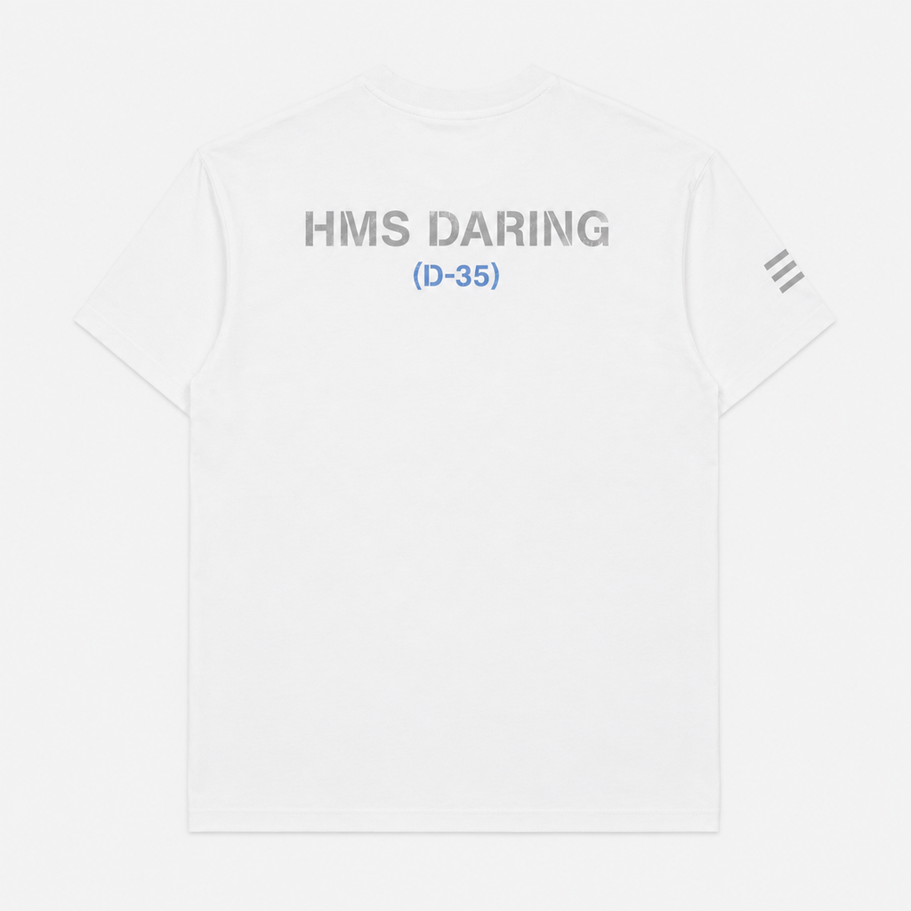 VARENFORM Daring Cruiser Graphic Cotton Tee VF-X830C in White flat back view