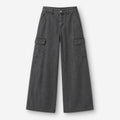 Men's Charcoal Utility Wide-Leg Jeans in Charcoal Grey, product front view