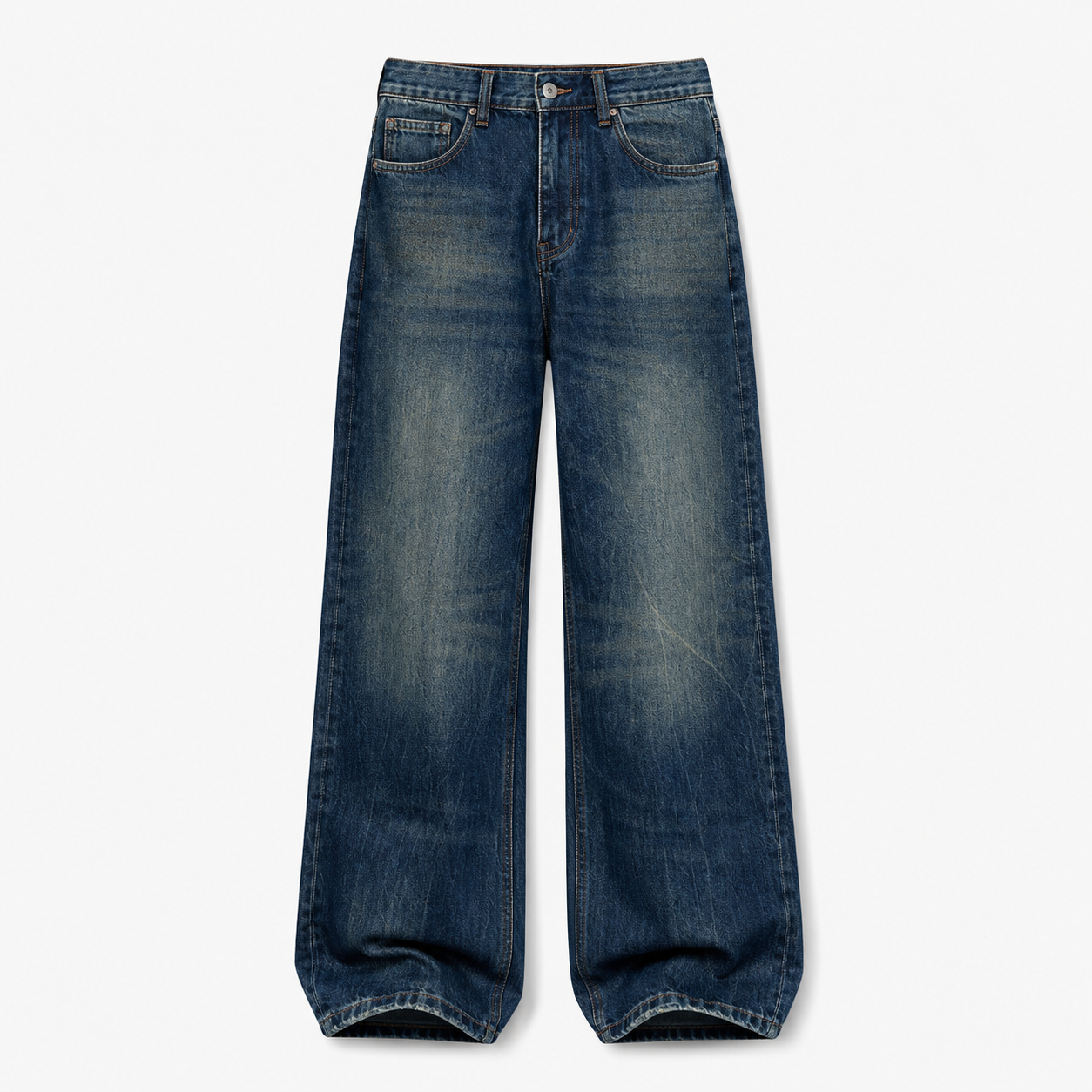 Men's Lightning Jacquard Flared Jeans in Vintage Blue, product front view