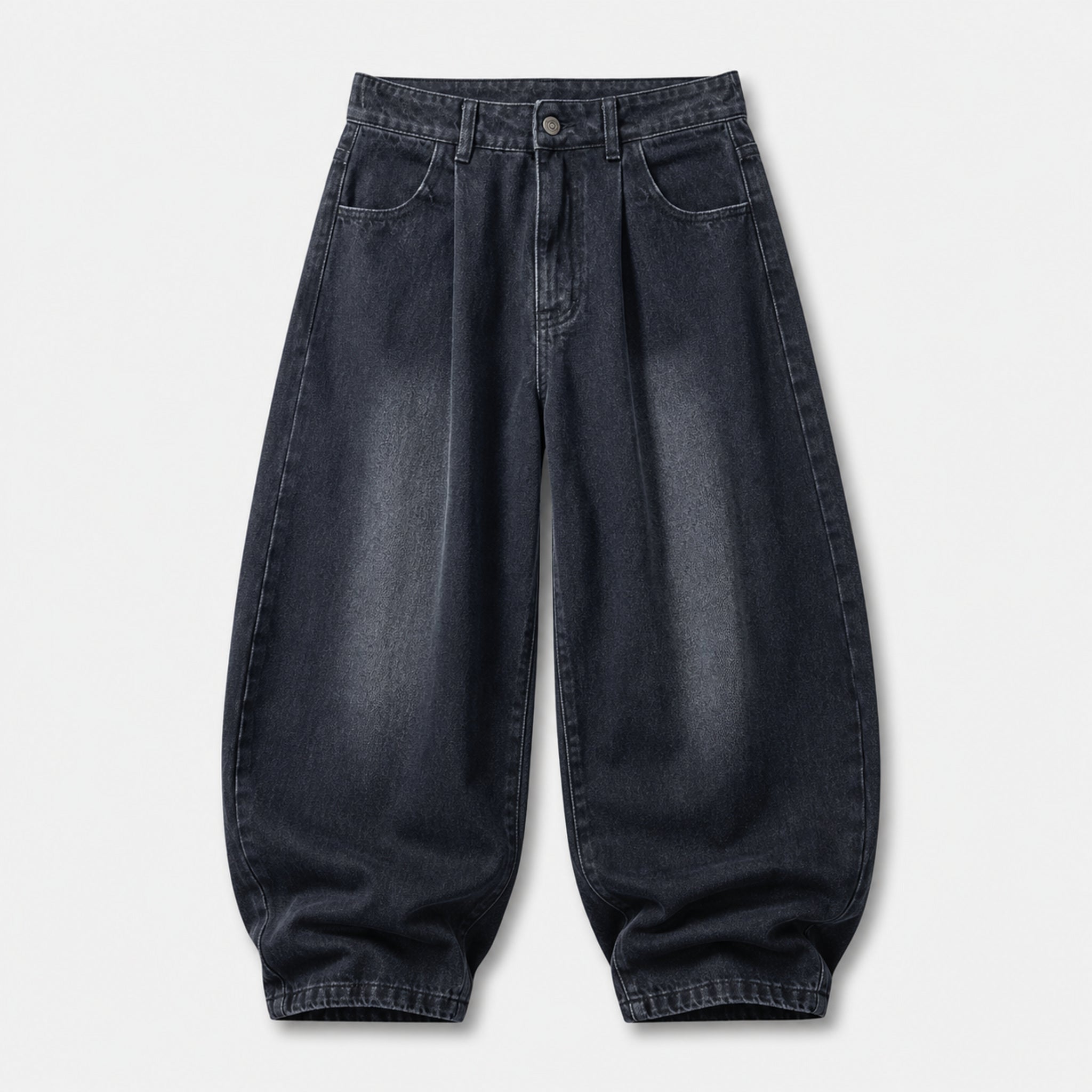 Men's Deep Indigo Curved-Leg Jeans in Deep Indigo Black, product front view