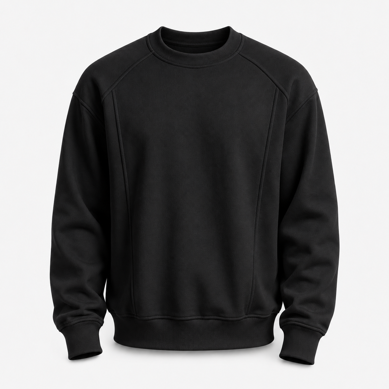 VAREN FORM Heavy Cotton Raglan Crewneck Sweatshirt black product front