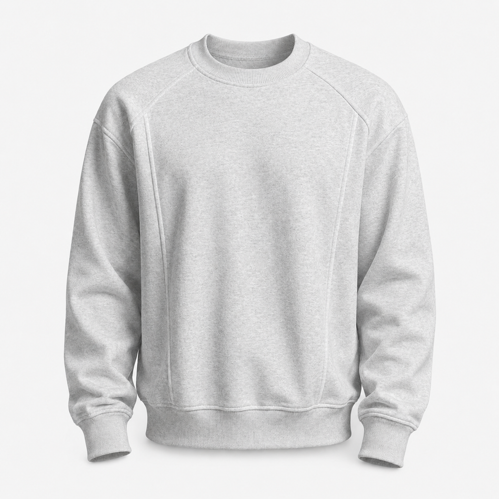 VAREN FORM Heavy Cotton Raglan Crewneck Sweatshirt heather grey product front