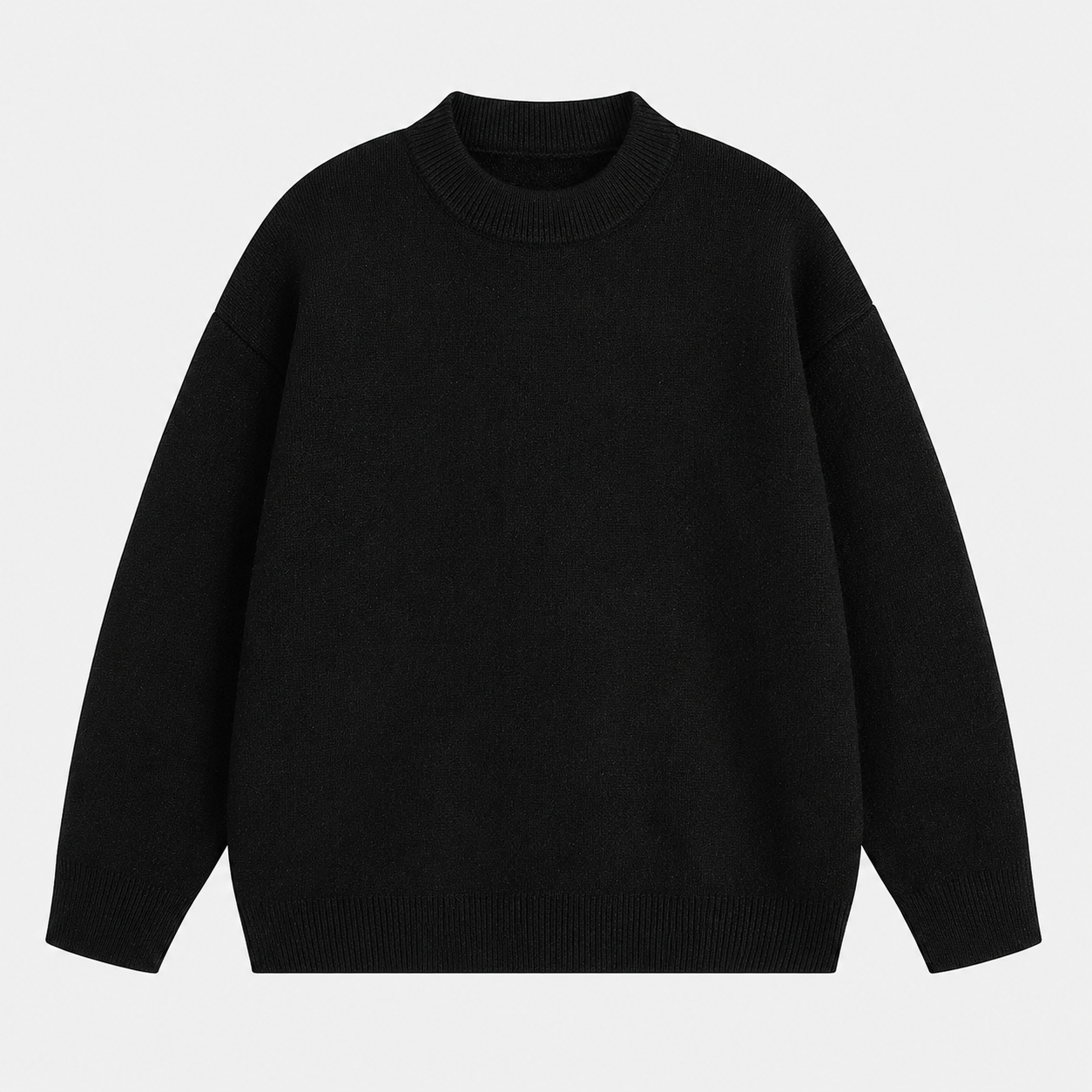 VAREN FORM Heavyweight Solid Crewneck Knit Sweater black product front
