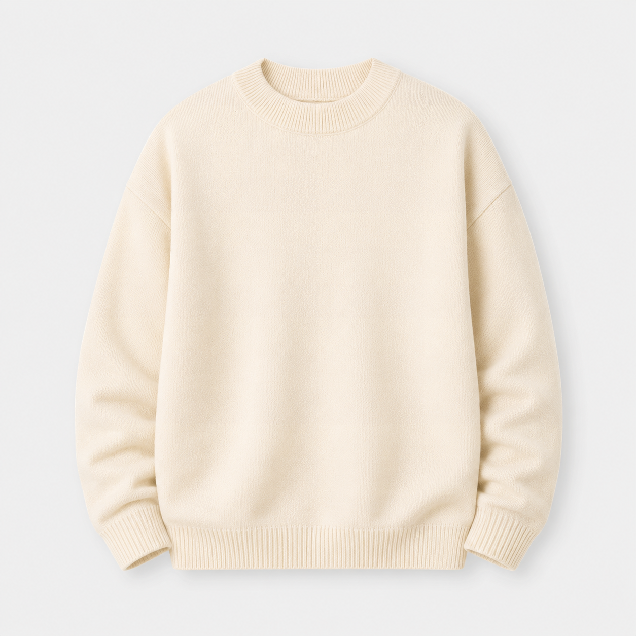 VAREN FORM Heavyweight Solid Crewneck Knit Sweater ivory product front