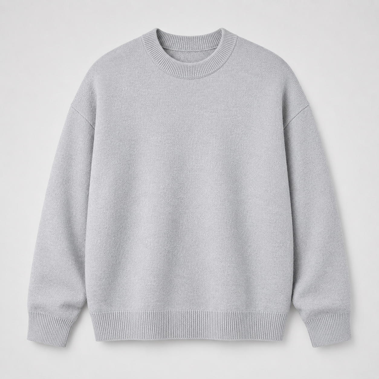 VAREN FORM Heavyweight Solid Crewneck Knit Sweater light grey product front