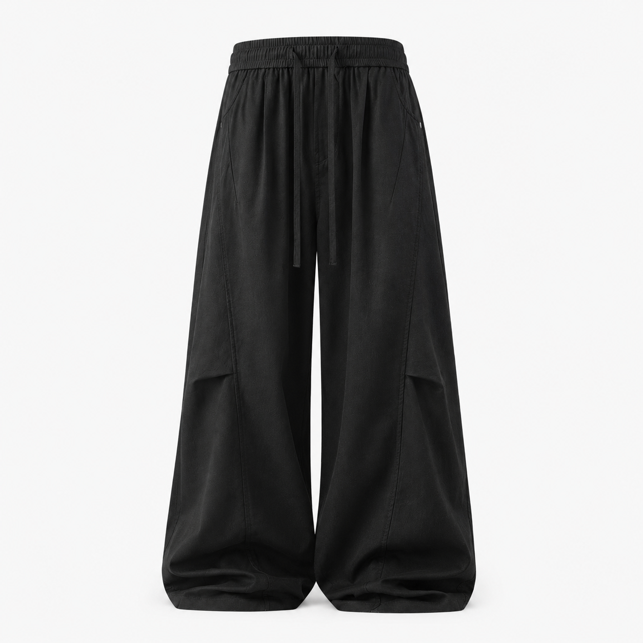 VAREN FORM Herringbone Linen Cotton Wide-Leg Pants black product front