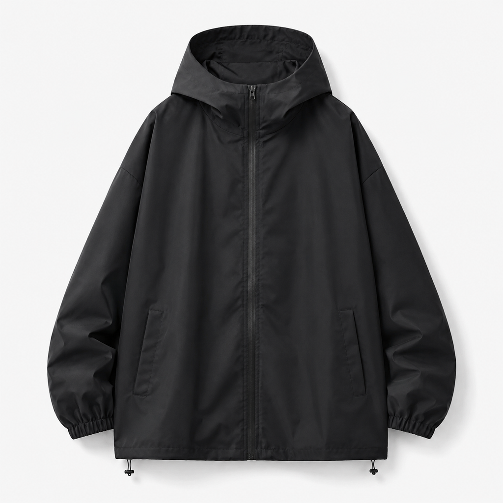 Men's Water-Resistant Cityboy Hooded Jacket in Black, product front view