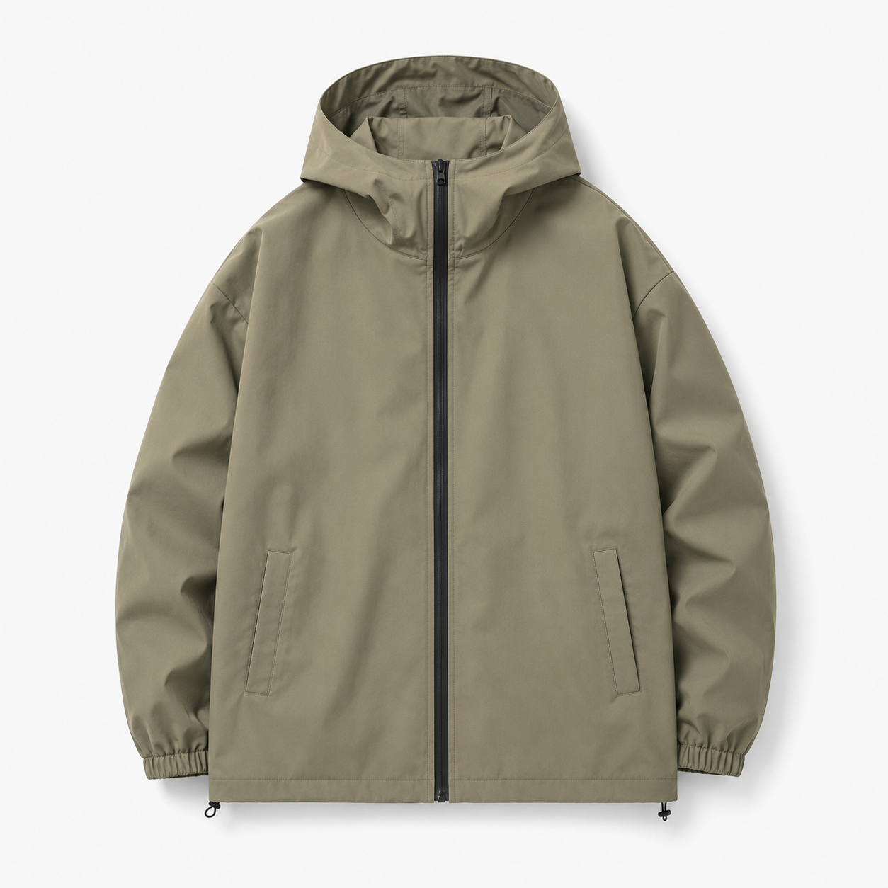 Men's Water-Resistant Cityboy Hooded Jacket in Khaki, product front view