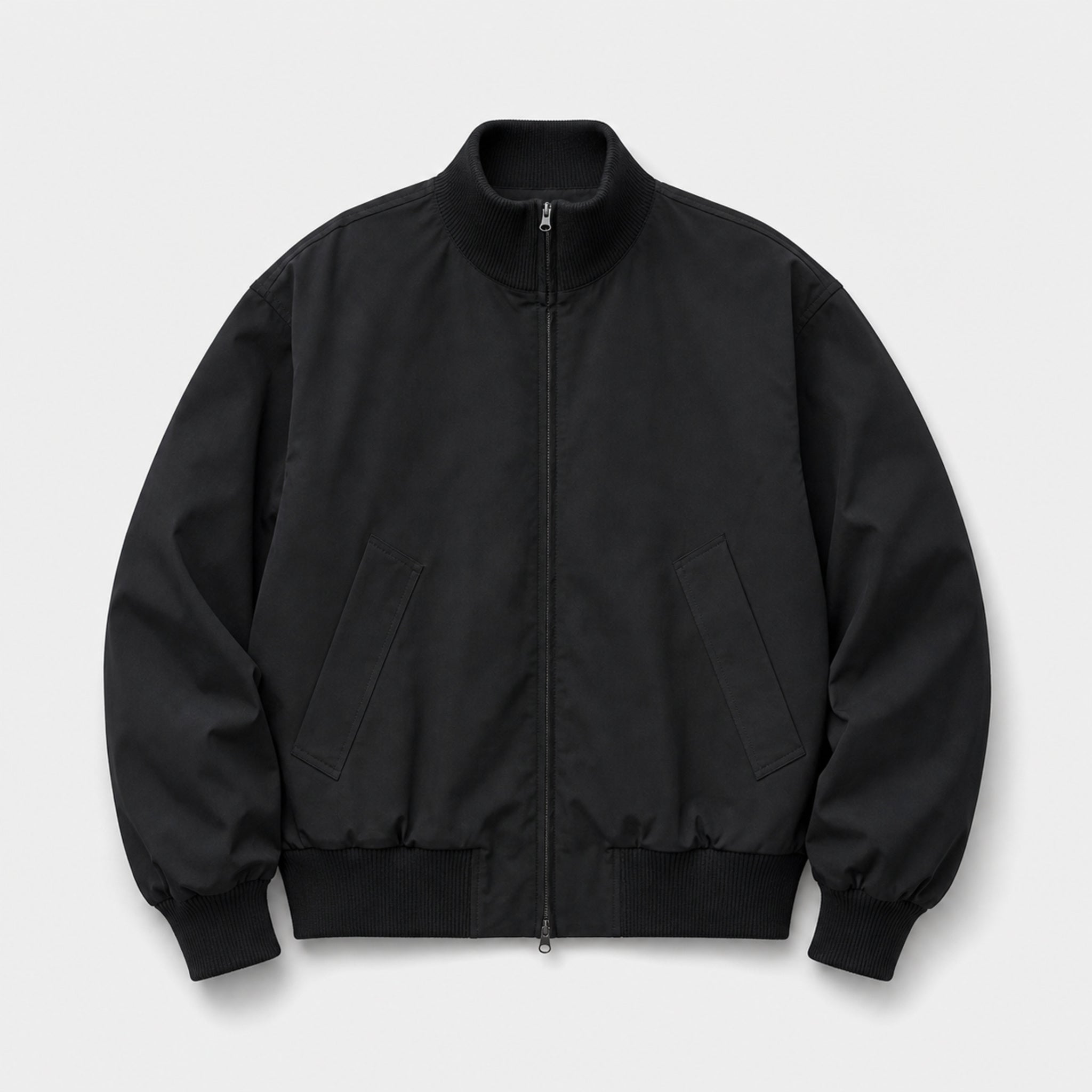 Men's Layered-Look Casual Jacket in Black, product front view