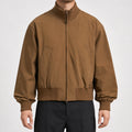 Men's Layered-Look Casual Jacket in Brown, model front view
