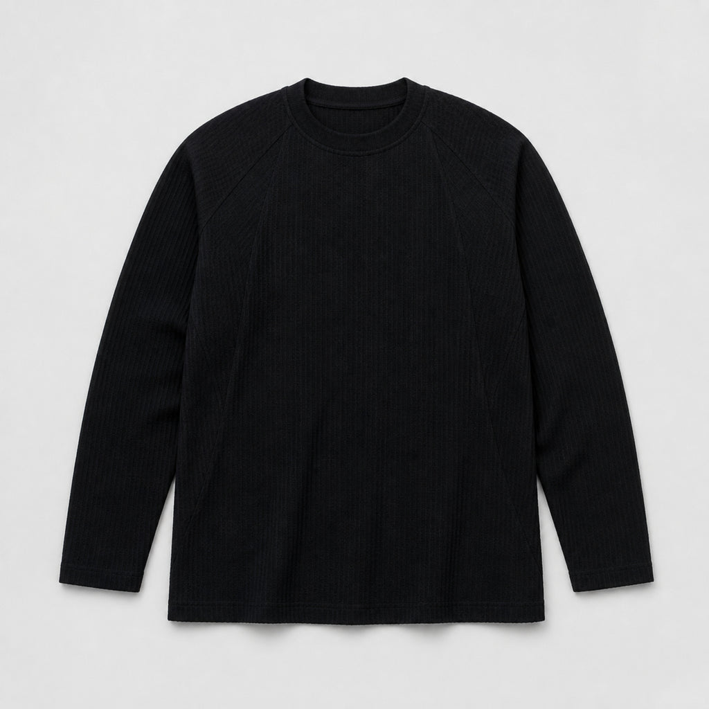 Men's Layered Colorblock Crewneck T-Shirt in Black, product front view