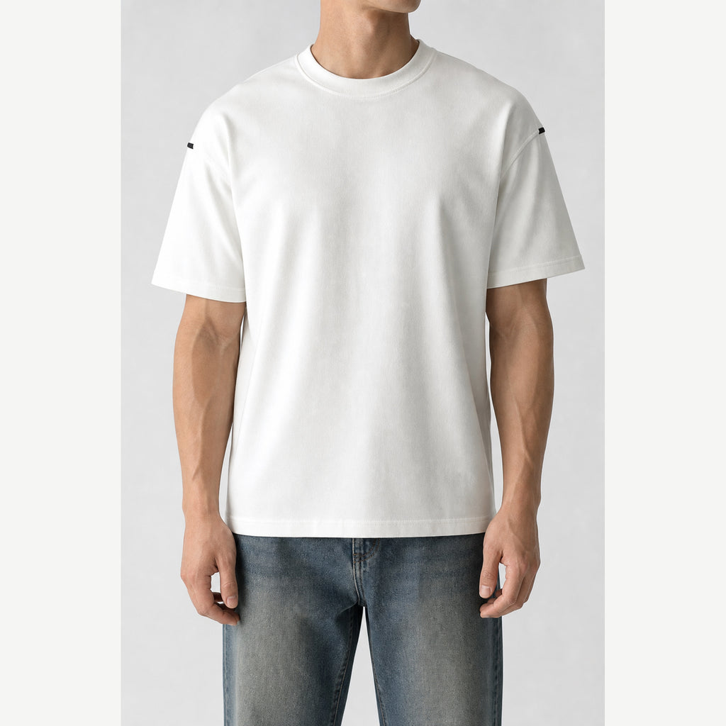 Men's Relaxed American Crewneck T-Shirt in Ivory, model front view