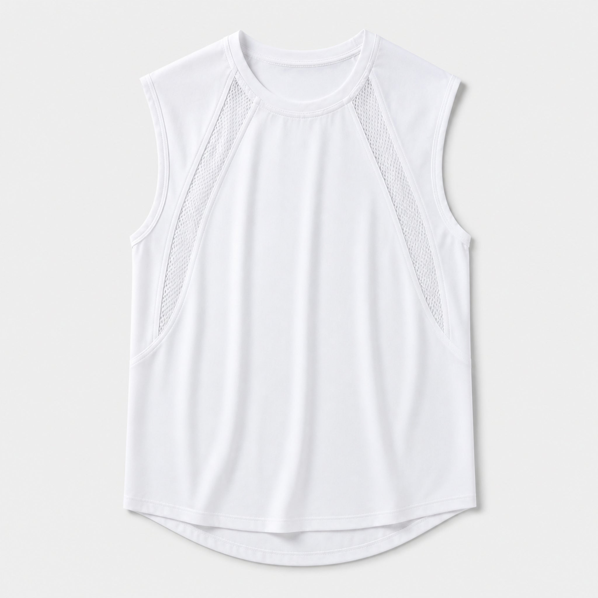 Men's Quick-Dry Cool Touch Tank Top in White, product front view