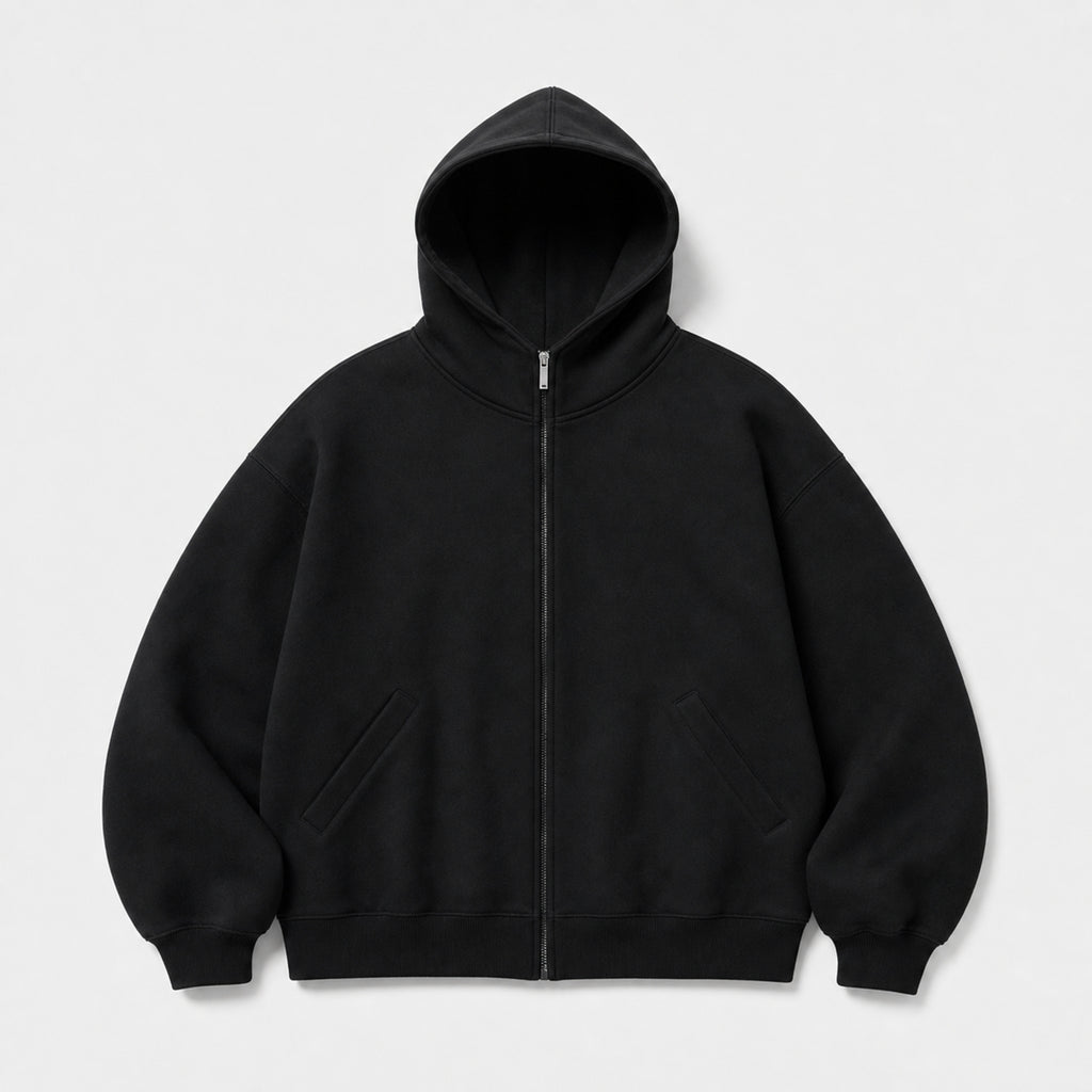 Men's 400g Heavyweight Crewneck Sweatshirt in Black, product front view