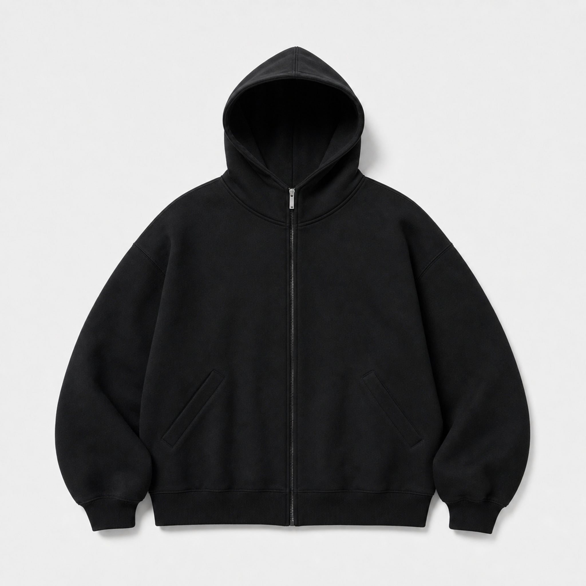 Men's 400g Heavyweight Crewneck Sweatshirt in Black, product front view