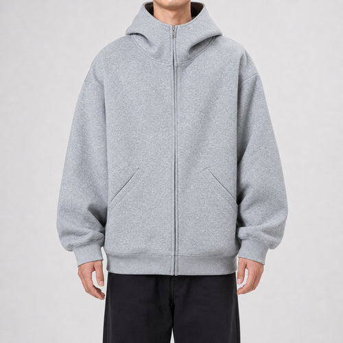 Men's 400g Heavyweight Crewneck Sweatshirt in Grey, model front view
