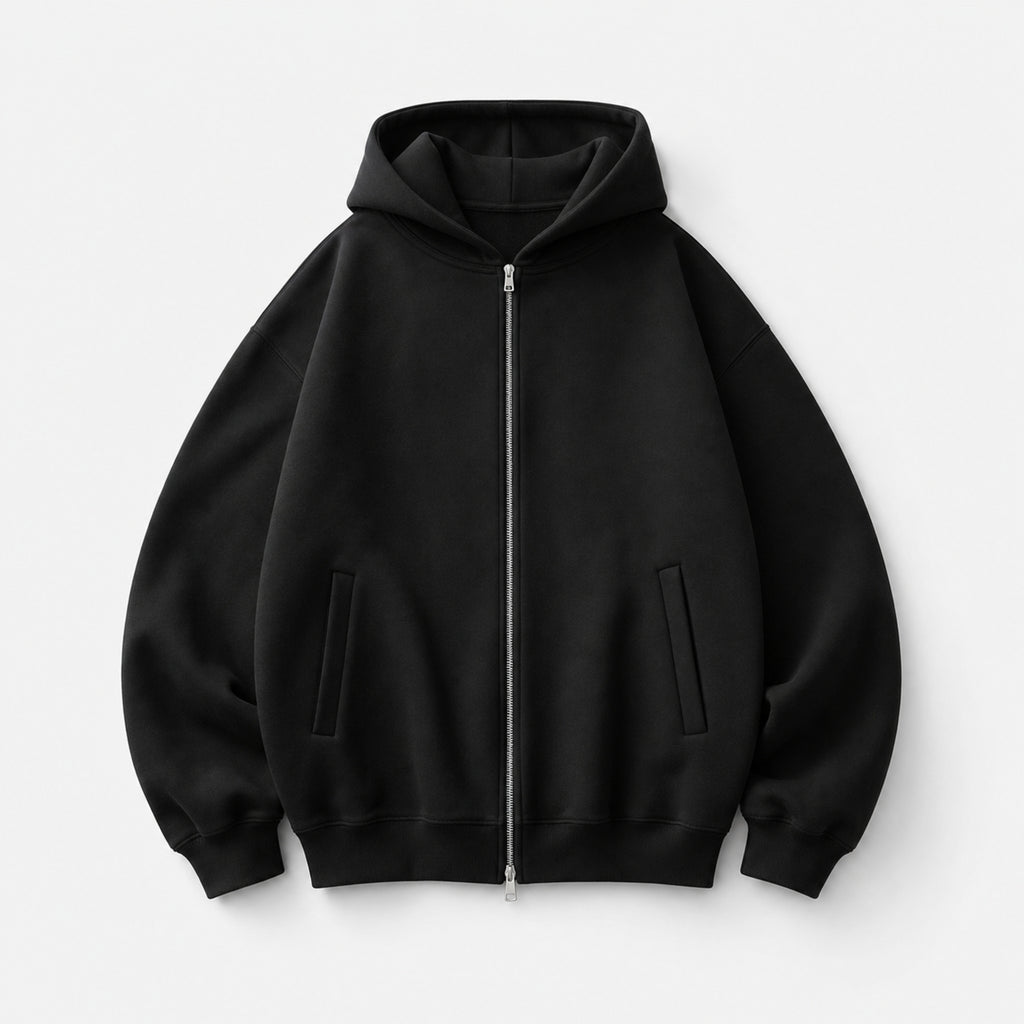 Men's 400g Heavyweight Pullover Hoodie in Black, product front view