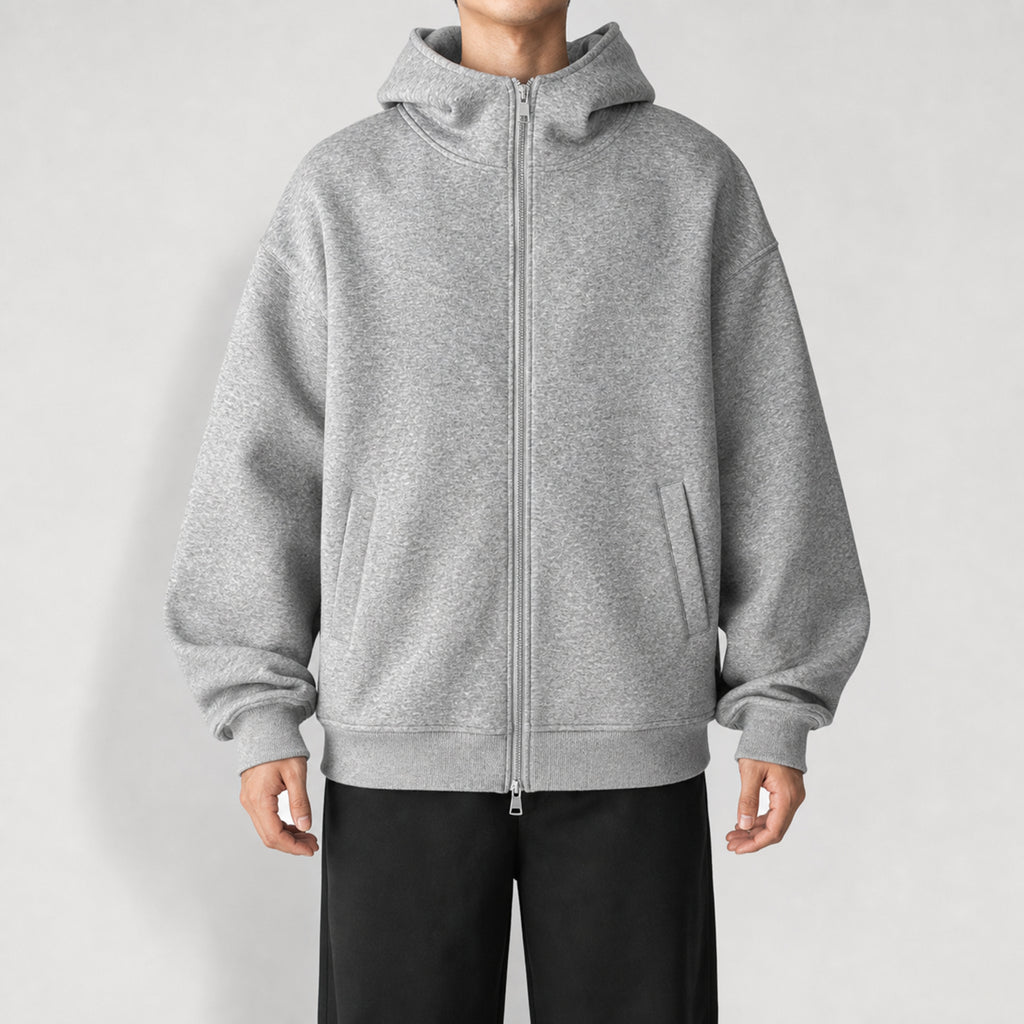 Men's 400g Heavyweight Pullover Hoodie in Grey, model front view