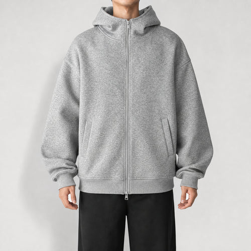 Men's 400g Heavyweight Pullover Hoodie in Grey, model front view