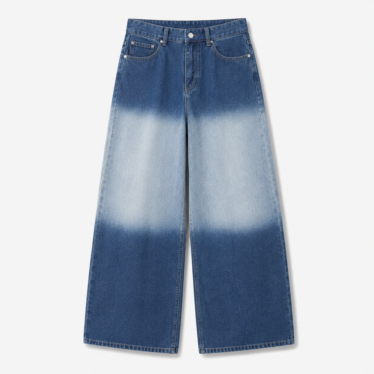 Men's Gradient Wash Wide-Leg Jeans in Gradient Blue, product front view