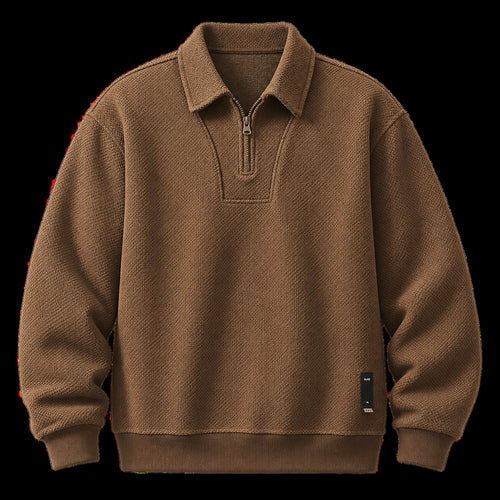 Men's 360 GSM Heavyweight Half-Zip Sweatshirt - brown product view