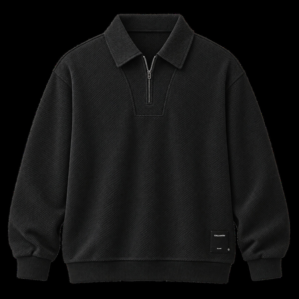 Men's 360 GSM Heavyweight Half-Zip Sweatshirt - black product view