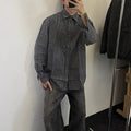 Men's Black-and-White Plaid Overshirt - black/white plaid worn view