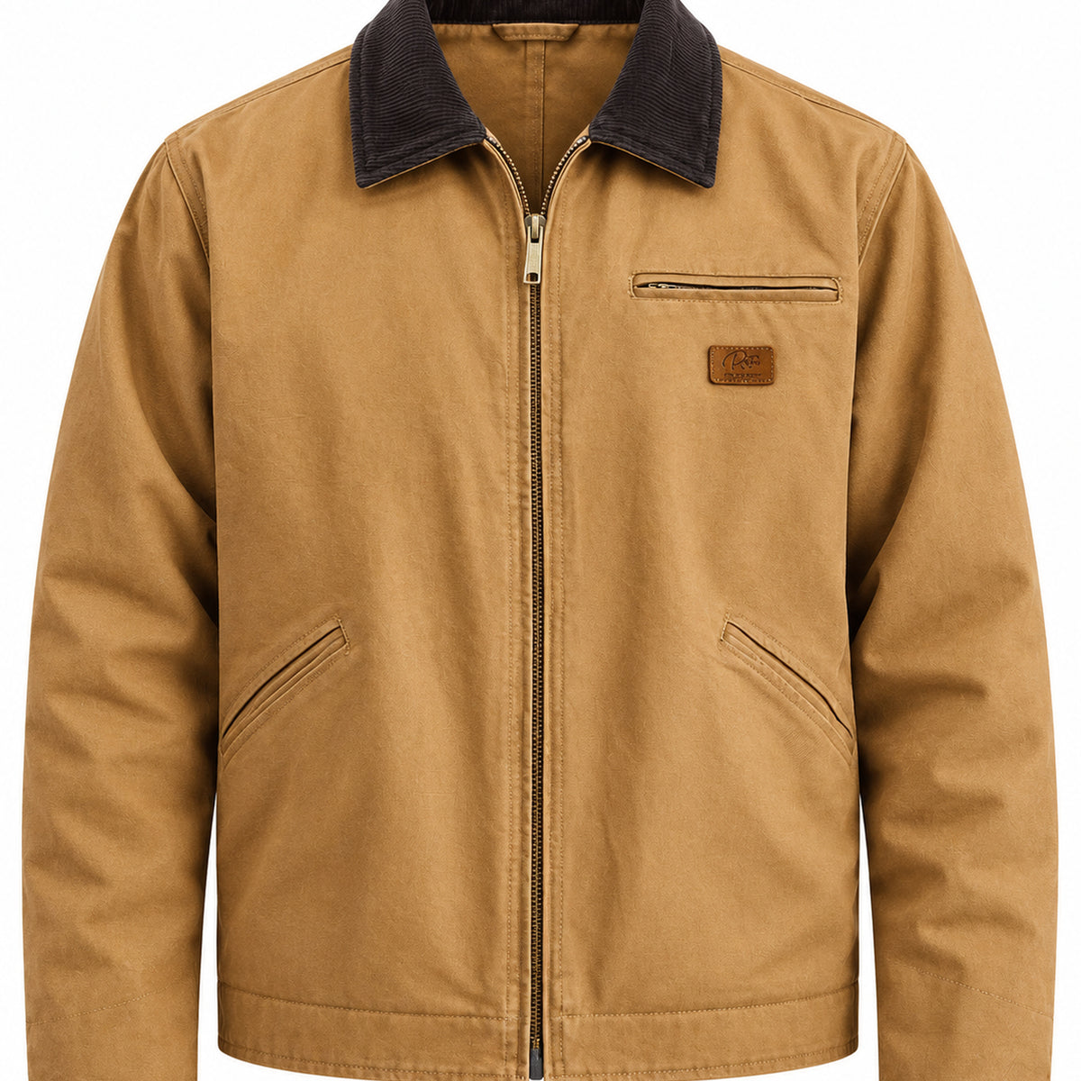 Men's Contrast-Collar Detroit Hunting Jacket - khaki product view
