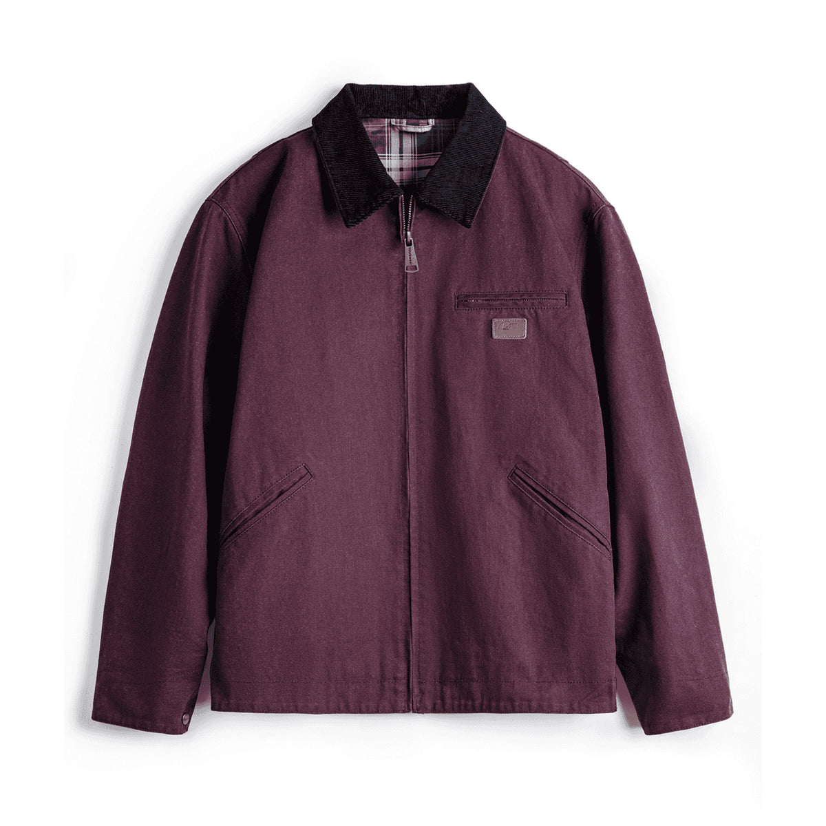 Men's Contrast-Collar Detroit Hunting Jacket - burgundy product view