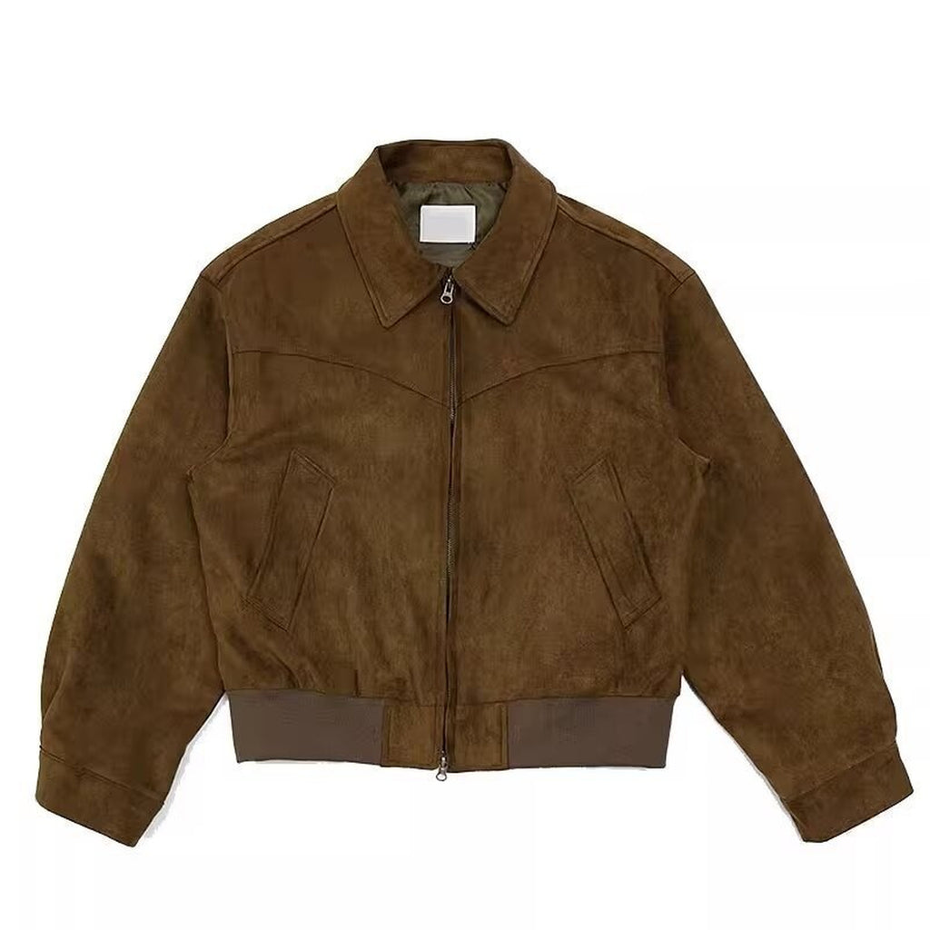 Men's Cropped Vintage Zip Jacket - brown product view