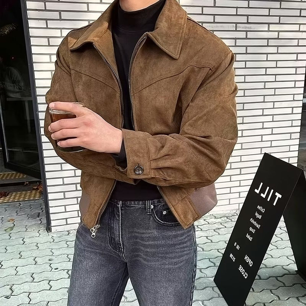 Men's Cropped Vintage Zip Jacket - detail reference