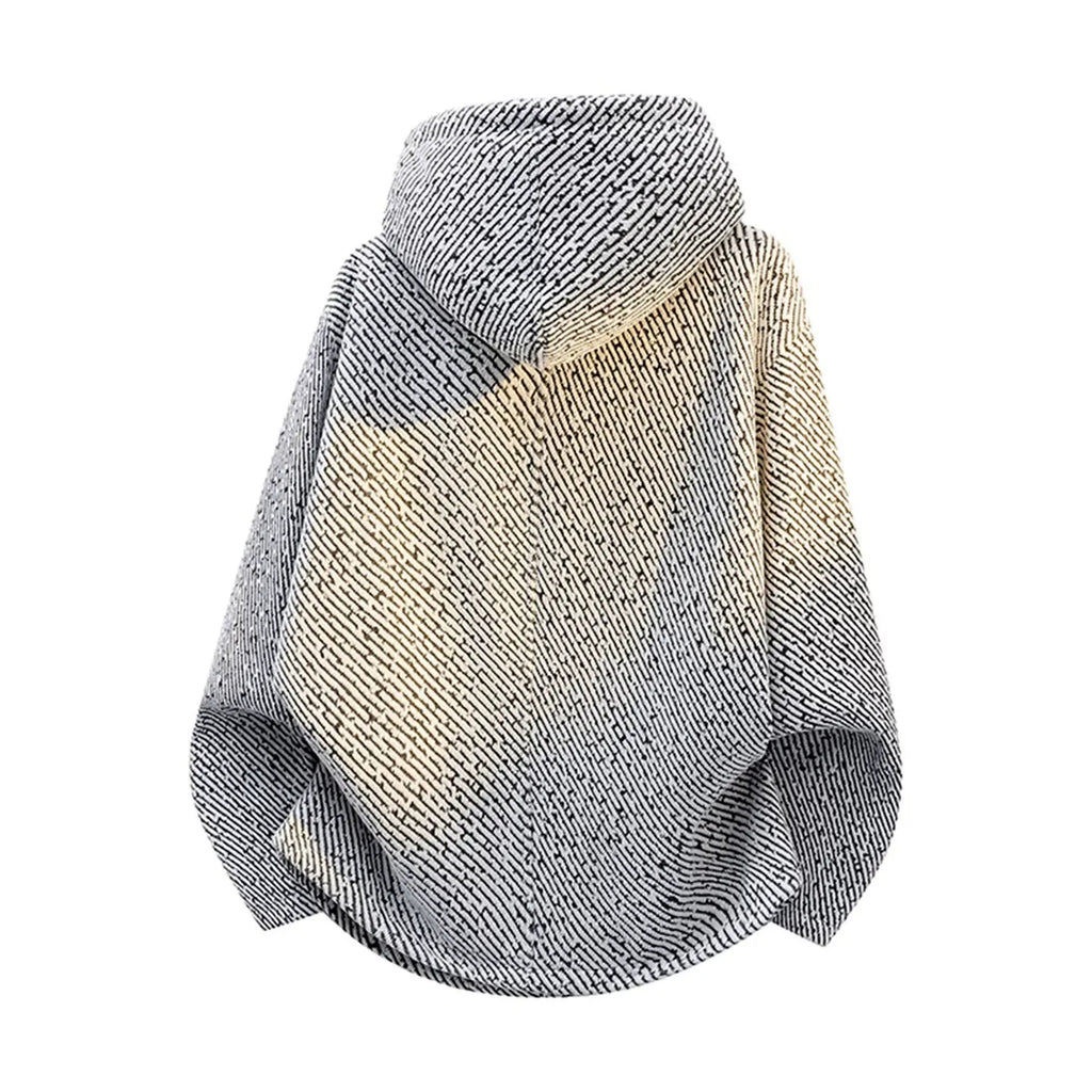 Men's Deconstructed Asymmetric-Zip Hooded Jacket - light gray product view