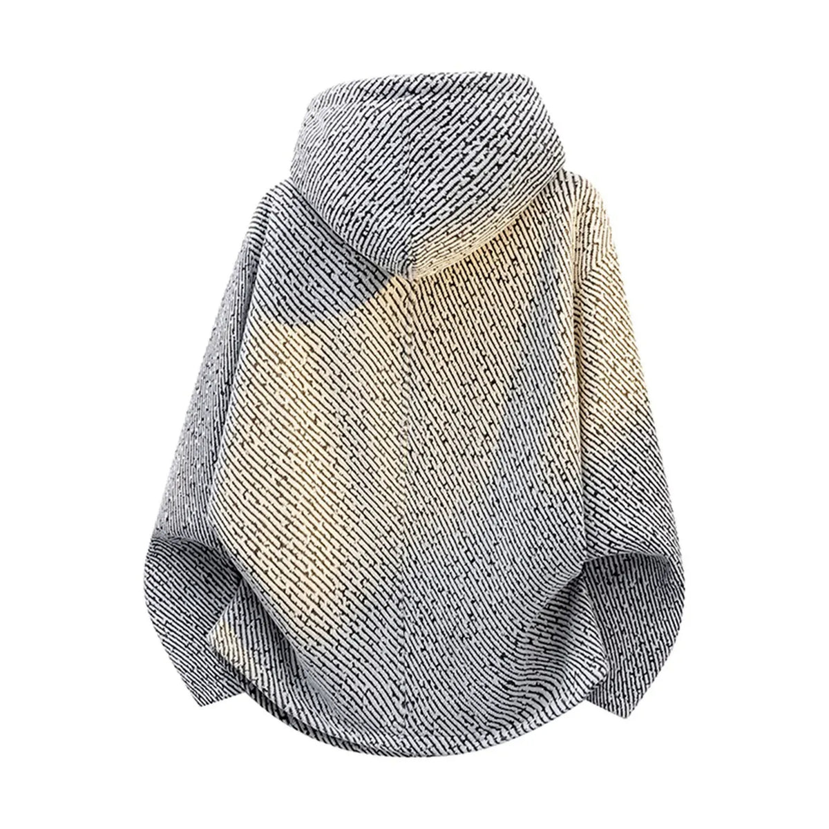 Men's Deconstructed Asymmetric-Zip Hooded Jacket - light gray product view